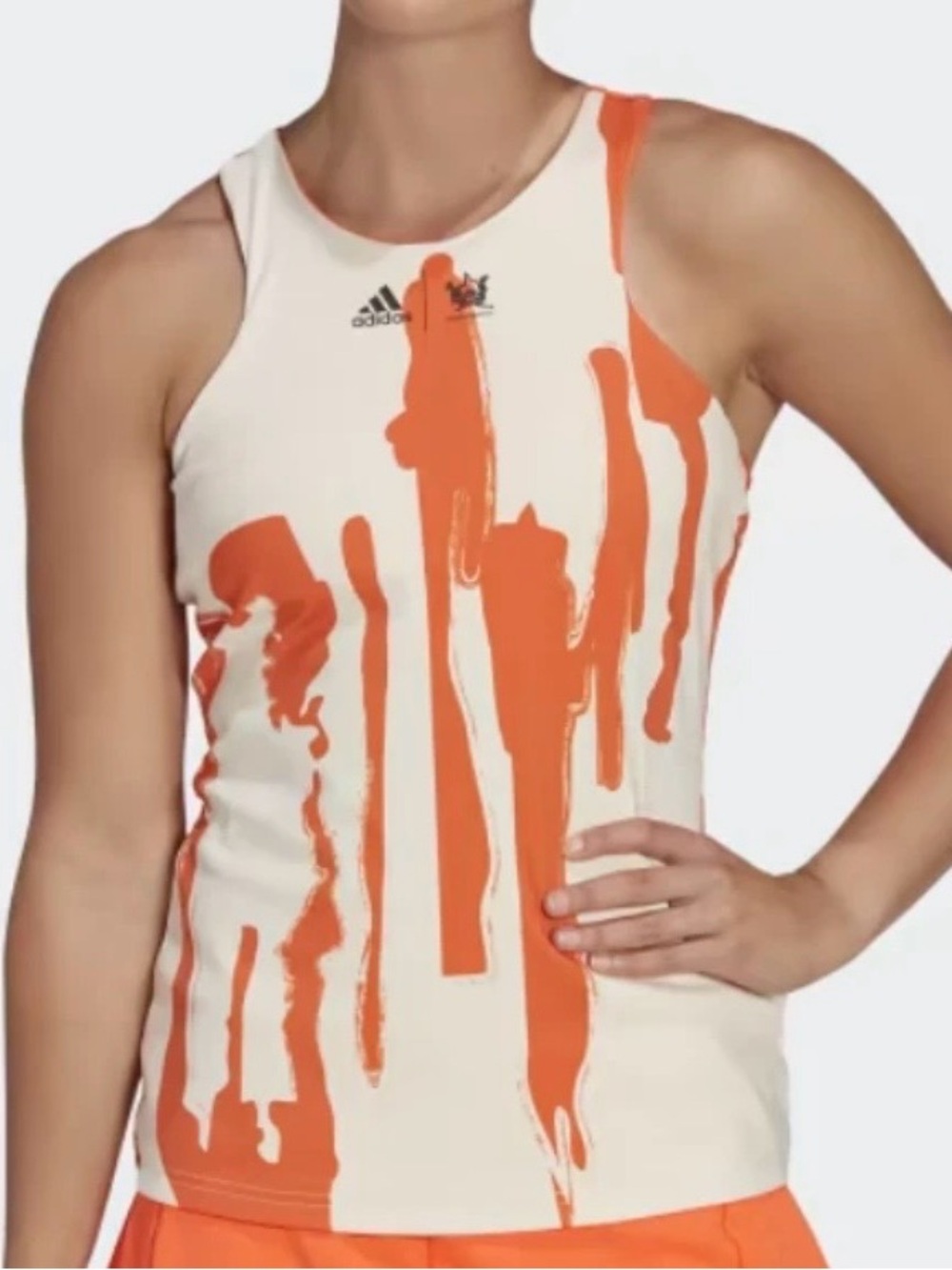 Adidas x THEBE MAGUGU HT4235 TENNIS NEW YORK Y-BACK TANK TOP Orange, Plus 3X